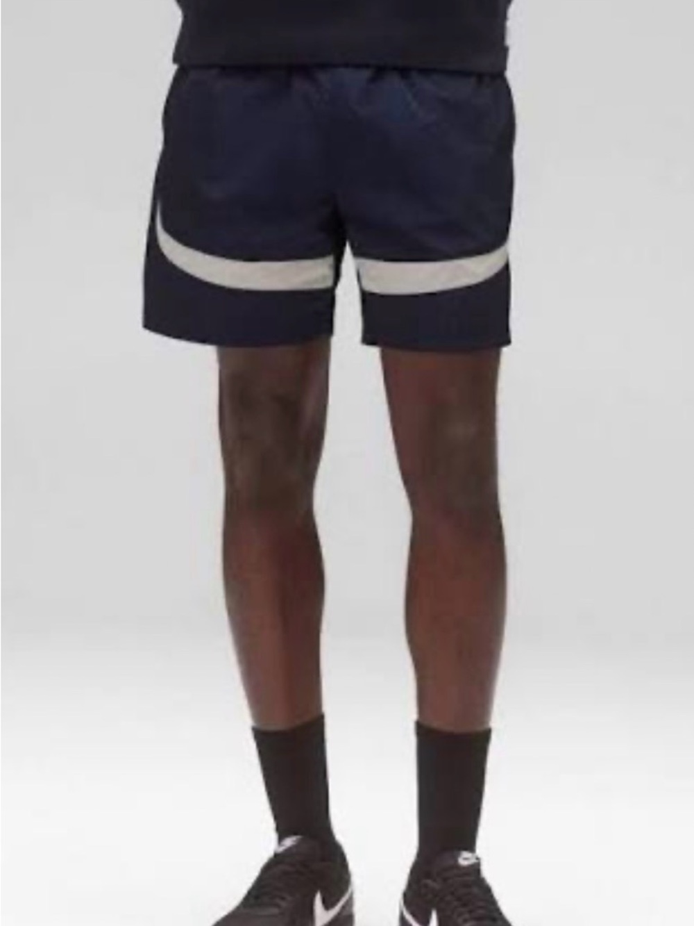Reigning Champ Navy Athletic Shorts with Light-Gray Accent like new